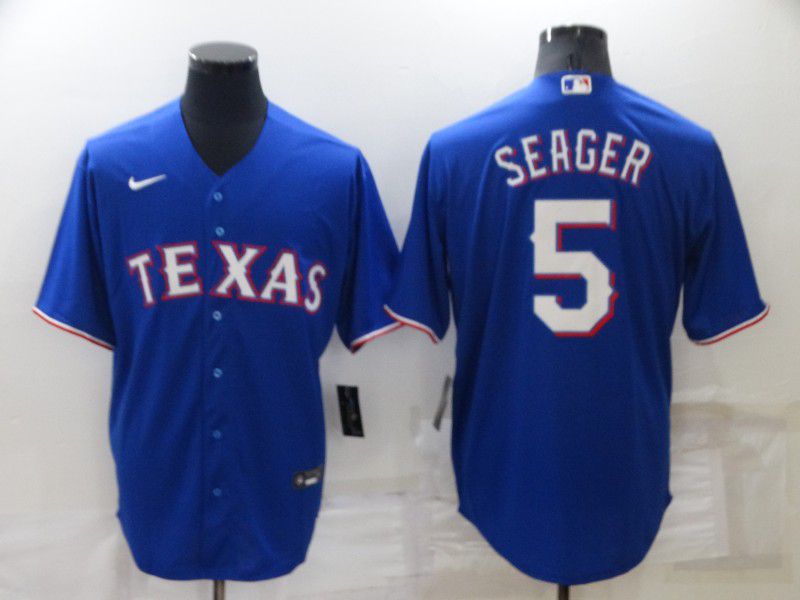 Men Texas Rangers #5 Seager Blue Game Nike 2022 MLB Jersey